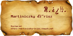 Martiniczky Írisz névjegykártya
